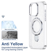 Custodia ibrida iPhone 15 Pro Max Glitter con Kickstand - Compatibile con MagSafe - Trasparente