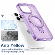 Custodia ibrida iPhone 16 Pro Glitter con Kickstand - Compatibile con MagSafe - Viola