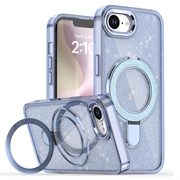 Custodia ibrida iPhone 16e/17e Glitter con supporto - Compatibile con MagSafe - Blu