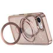 Custodia ibrida iPhone 16e/17e Glitter con Kickstand - Compatibile con MagSafe - Oro del deserto