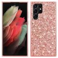 Custodia ibrida per Samsung Galaxy S23 Ultra 5G serie Glitter - Rosa oro