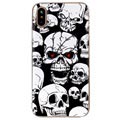 Cover in silicone che si illumina al buio per iPhone X / iPhone XS - Skulls