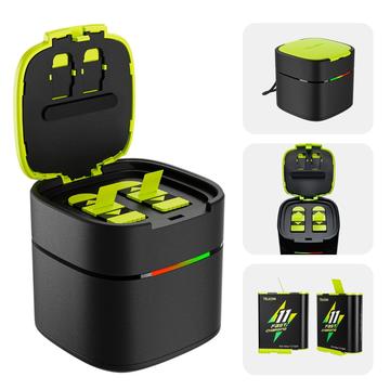 GoPro Hero 11 Telesin GP-FCK-B11 Caricabatterie a 2 slot con 2 batterie da 1750mAh