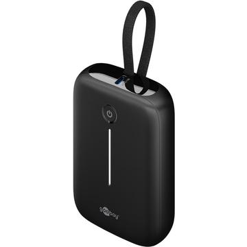 Goobay 10000mAh Banca di alimentazione con cavo USB-C integrato - 20W - Nero