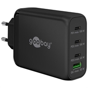 Caricabatterie rapido multiporta Goobay da 100W con tecnologia GaN - 3x USB-C, USB-A