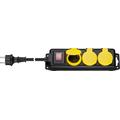 Goobay Striscia elettrica a 3 vie per esterni con cavo da 3m - Nero / Giallo