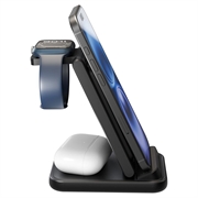 Caricabatterie wireless 3 in 1 Goobay da 15W - Nero
