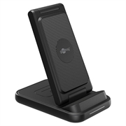 Caricabatterie wireless 3 in 1 Goobay da 15W - Nero