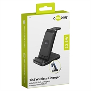 Caricabatterie wireless 3 in 1 Goobay da 15W - Nero