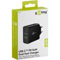Goobay 45W USB-C PD GaN Caricabatterie doppio ad alta velocità - Nero