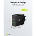 Caricabatterie rapido doppio Goobay 65W USB-C PD GaN - Nero