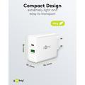 Caricabatterie rapido doppio Goobay da 65W con USB-C PD e tecnologia GaN - Bianco
