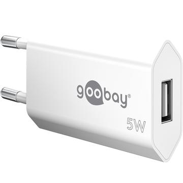 Goobay Compact Caricabatterie da parete USB-A - 5W - Bianco