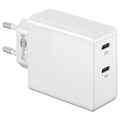 Caricabatterie Rapido USB-C Doppio Goobay - 36W - Bianco