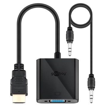 Adattatore Goobay HDMI / VGA con Cavo AUX da 3.5mm - Nero