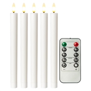Goobay LED Candele di cera reale con telecomando - 5 pezzi. - Bianco