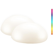 Lampada decorativa a LED solare RGBW Goobay a forma di pietra - Taglia M - 2 pezzi