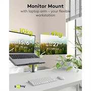 Supporto per monitor Goobay con braccio per laptop - Monitor da 17-27", laptop da 10-15.6"
