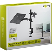 Supporto per monitor Goobay con braccio per laptop - Monitor da 17-27", laptop da 10-15.6"