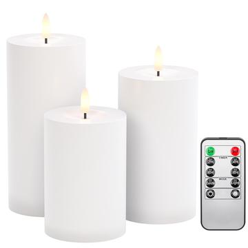 Candele LED da esterno Goobay - 3 pz. - Bianco caldo