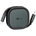 Cavo USB-C retraibile di Goobay - 1m, 15W - Nero