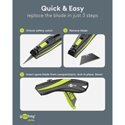Coltello di sicurezza Goobay - Nero / Verde