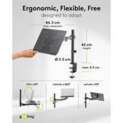 Supporto singolo per laptop Goobay - Laptop da 10-15.6"