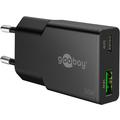 Goobay Slim USB-C PD GaN Caricabatterie rapido doppio 30W - Nero