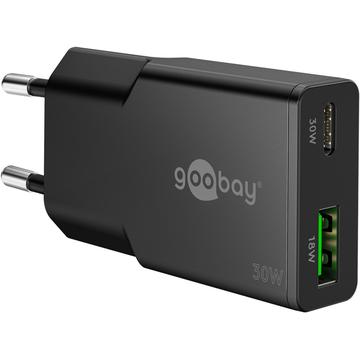 Goobay Slim USB-C PD GaN Caricabatterie rapido doppio 30W