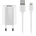 Goobay Caricatore USB con cavo Lightning - Certificato MFi - Bianco
