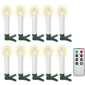 Candele per albero di Natale a LED senza fili di Goobay - 10 pz. - Bianco caldo