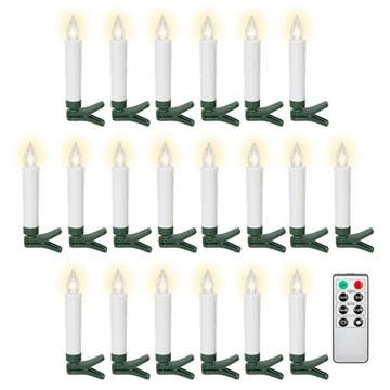 Candele per albero di Natale a LED senza fili Goobay - 20 pz. - Bianco caldo
