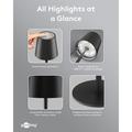 Lampada da terra a LED wireless Goobay XL 122cm - RGBW, 220lm, IP44, ricaricabile - Nera