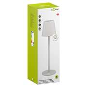 Lampada da tavolo LED wireless Goobay RGBW con controllo touch - Bianca