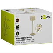 Lampada da tavolo LED wireless Goobay - Taglia S - Beige