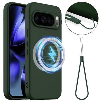 Custodia in silicone liquido per Google Pixel 10 Pro XL - compatibile con MagSafe - Verde Scuro