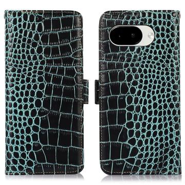 Custodia in Pelle a Portafoglio Serie Crocodile con RFID per Google Pixel 10a