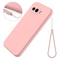 Custodia in silicone liquido con cinghia a mano per Google Pixel 10a - Rosa
