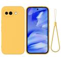 Custodia in silicone liquido con cinghia a mano per Google Pixel 10a - Gialla