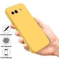 Custodia in silicone liquido con cinghia a mano per Google Pixel 10a - Gialla
