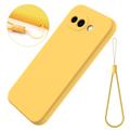 Custodia in silicone liquido con cinghia a mano per Google Pixel 10a - Gialla