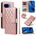 Custodia a portafoglio trapuntata lusso per Google Pixel 10a - Oro rosa