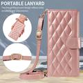 Custodia a portafoglio trapuntata lusso per Google Pixel 10a - Oro rosa