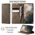 Custodia a portafoglio in pelle di vitello con blocco RFID Google Pixel 11/11 Pro Caseme 033 - Caffè