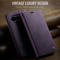 Custodia a portafoglio in pelle di vitello con blocco RFID Google Pixel 11/11 Pro Caseme 033 - Viola