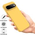 Custodia in silicone liquido con cinghia a mano per Google Pixel 11 - Gialla