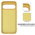 Custodia in silicone liquido con cinghia a mano per Google Pixel 11 - Gialla