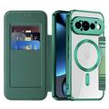 Custodia a libro magnetica elegante per Google Pixel 11 Pro con scomparti per carte RFID