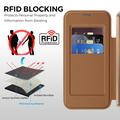 Custodia a libro magnetica elegante per Google Pixel 11 Pro con scomparti per carte RFID - Marrone