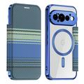 Custodia a libro magnetica elegante per Google Pixel 11 Pro con scomparti per carte RFID - Blu